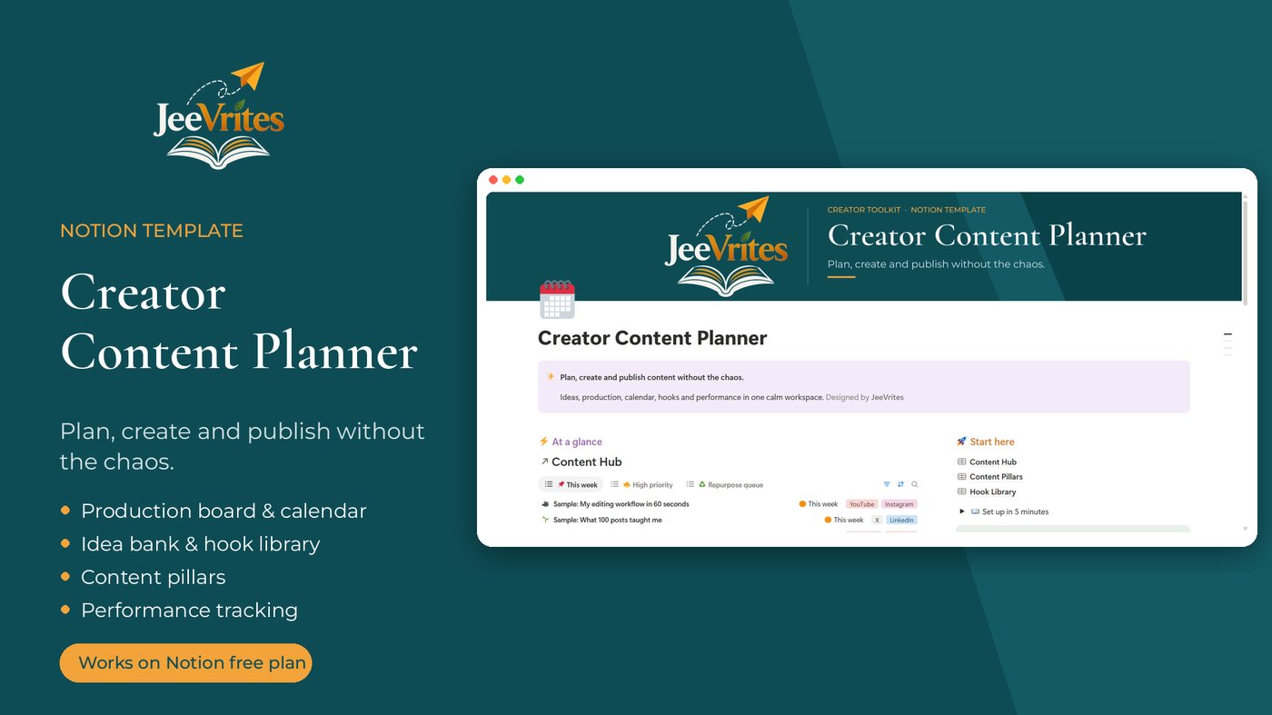 Creator Content Planner Notion template preview